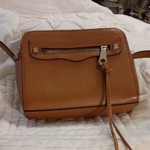 Elegant Camel  Leather Crossbody Bag